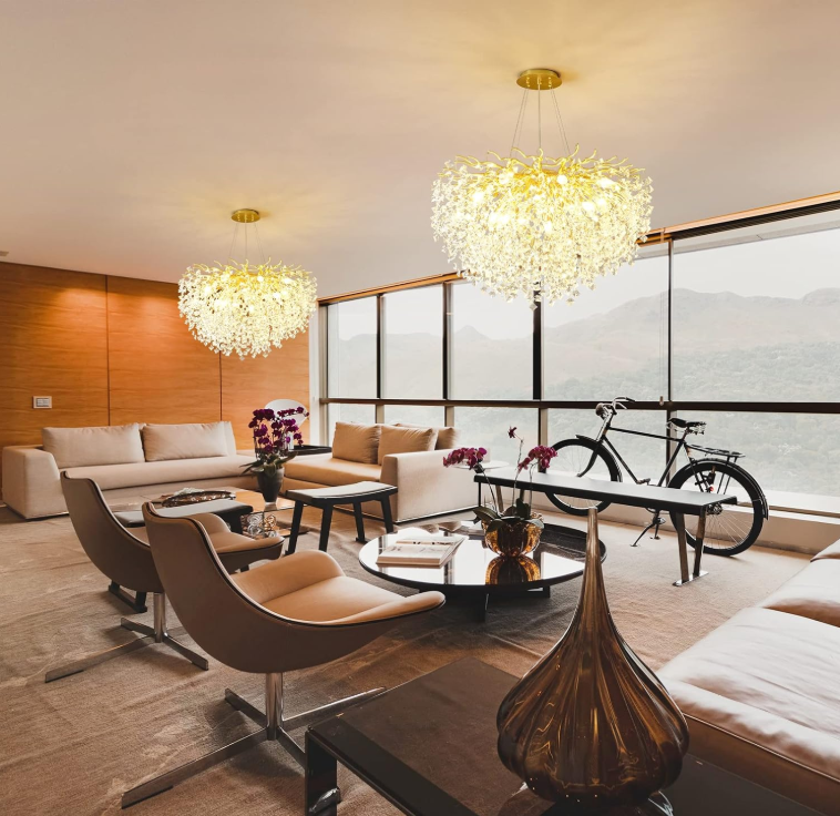 Lámpara colgante de cristal