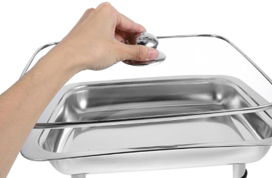 Bandeja de acero inoxidable con tapa