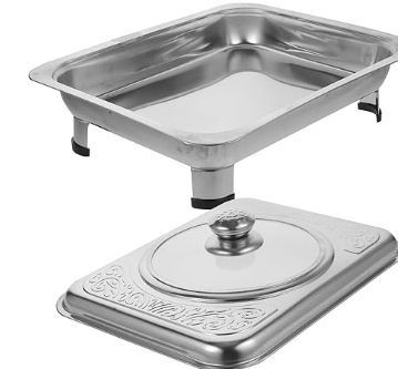 Bandeja de acero inoxidable con tapa