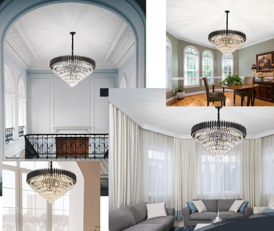 Lámpara de Cristal de Lujo  – 15 Luces/ Dorado Electrolítico