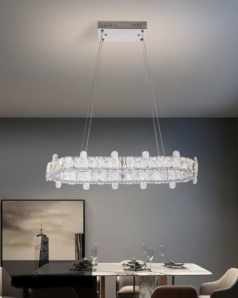 Lámpara Colgante de Cristal LED con Control Remoto