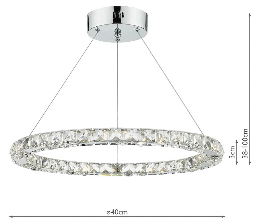 Lámpara Colgante de Cristal LED con Control Remoto