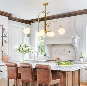 Candelabro Contemporáneo de 6 Luces – Estilo Moderno Mid Century