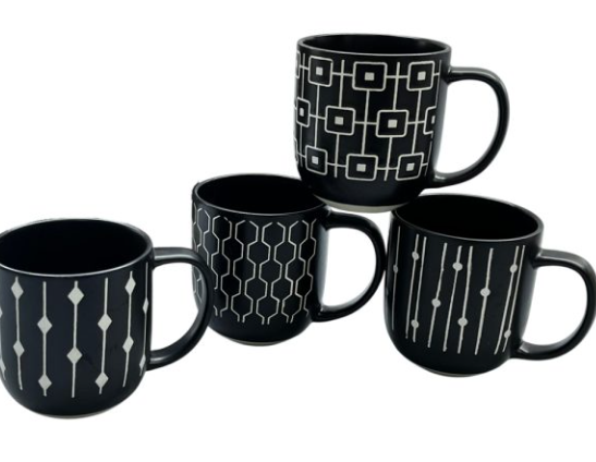 Juego de tazas de porcelana | 400 ml – 4 piezas