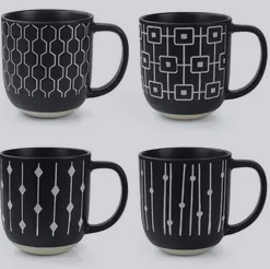 Juego de tazas de porcelana | 400 ml – 4 piezas