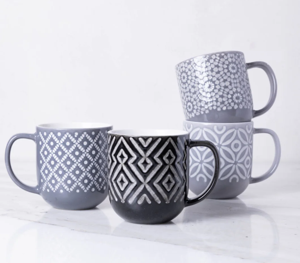 Juego de té de porcelana | 230 ml – 6 tazas con platillos