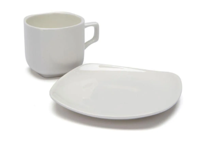 Juego de tazas y platillos de porcelana | 80ml – 6 piezas