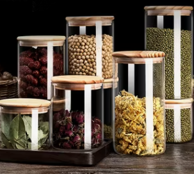 Tarro de vidrio cilíndrico con tapa 6.5 × 10 cm – capacidad aproximada 200 ml