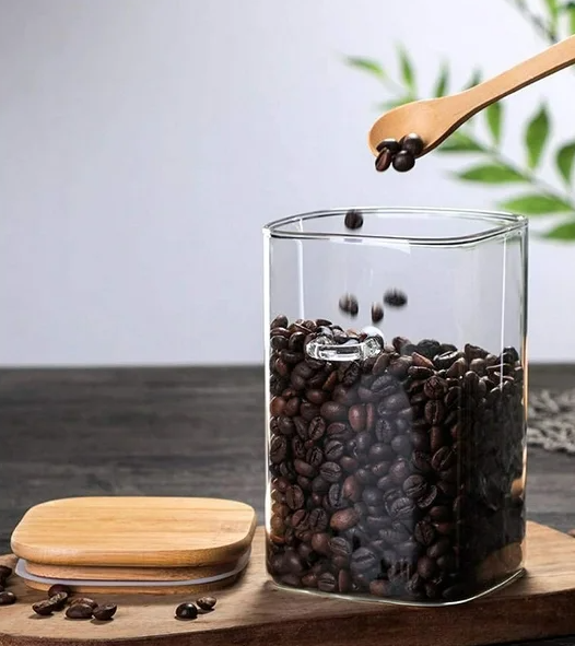 Tarro de vidrio con tapa de bambú y cuchara | 200 ml