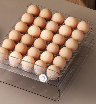 Caja Organizadora de Huevos con Temporizador – Transparente | Tamaño Pequeño 20 × 7 × 16 cm