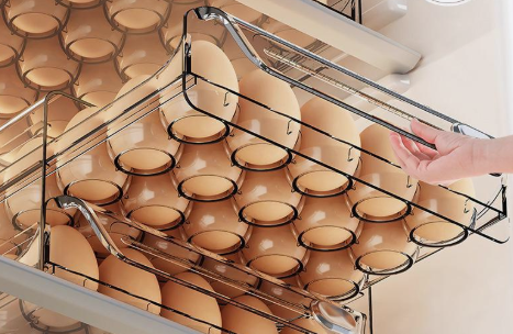 Caja Organizadora de Huevos con Temporizador – Contenedor Grande Transparente | 30×14×25cm