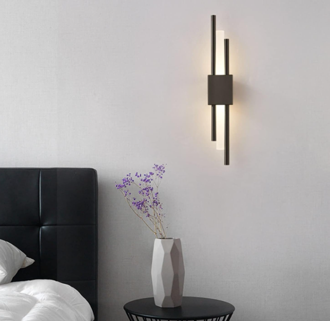 Lámpara de Pared LED Moderna – Estilo Nórdico Minimalista (Negro) ✨