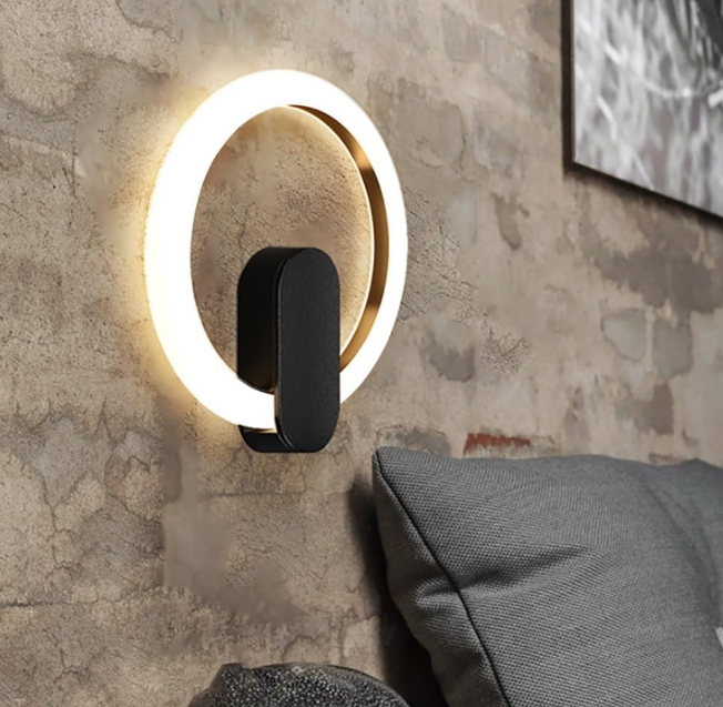 Aplique de Pared LED Moderno – Acrílico Negro