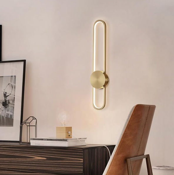 Lámpara de Pared LED Lineal Moderna – Diseño Minimalista en Cobre