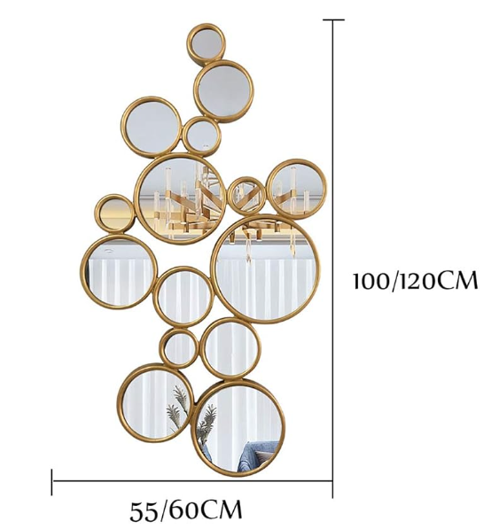 Espejo Decorativo – Diseño Circular Artístico | Dorado Moderno ✨🏡
