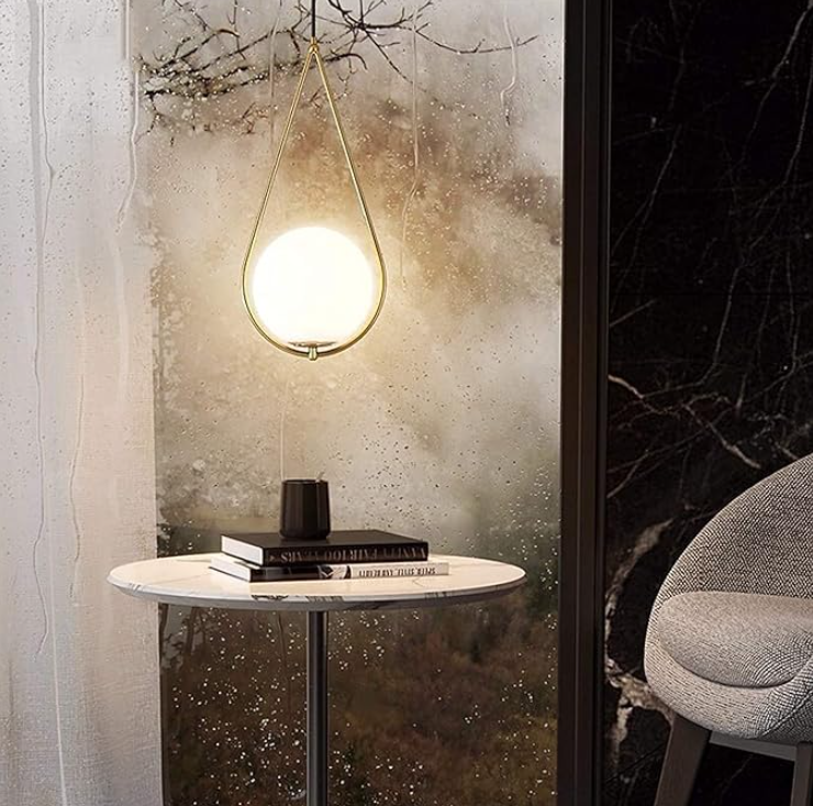 Lámpara de Techo Decorativa– Blanco / Latón Dorado Antiguo