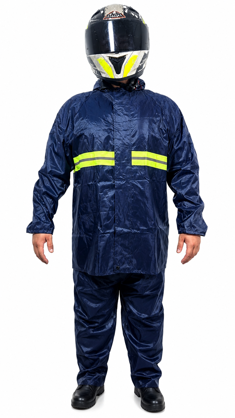 Traje Impermeable Reflectivo Azul Marino para Moto y Trabajo | Protección Total contra la Lluvia