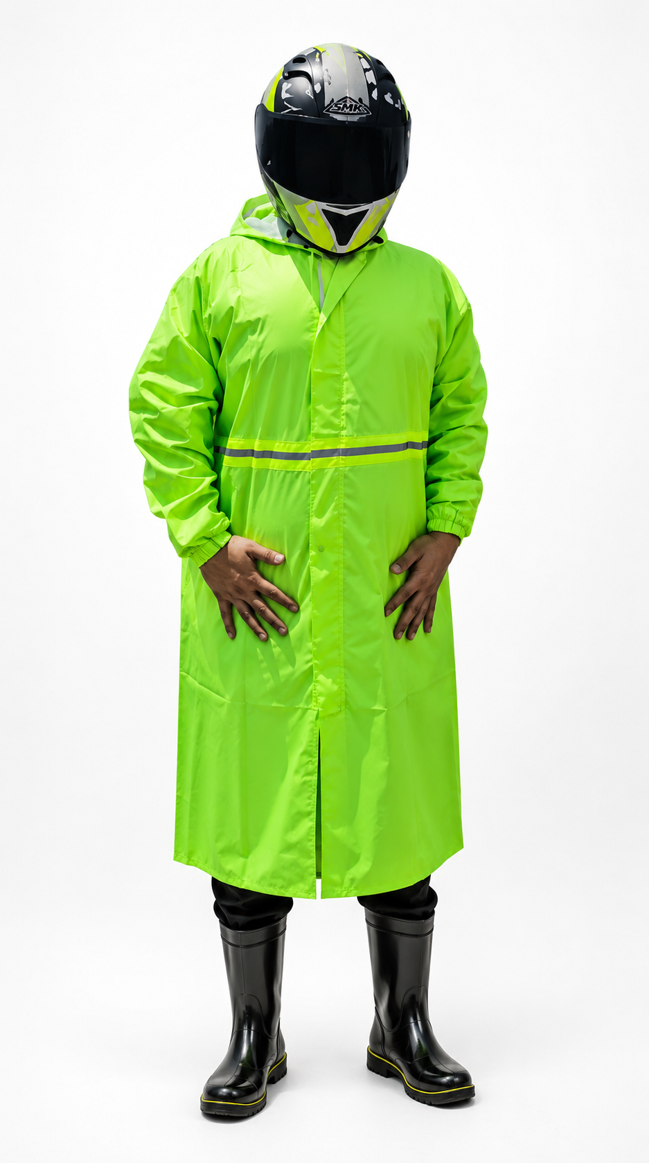 Traje Impermeable Reflectivo Verde Neón para Lluvia | Alta Visibilidad y Protección Total