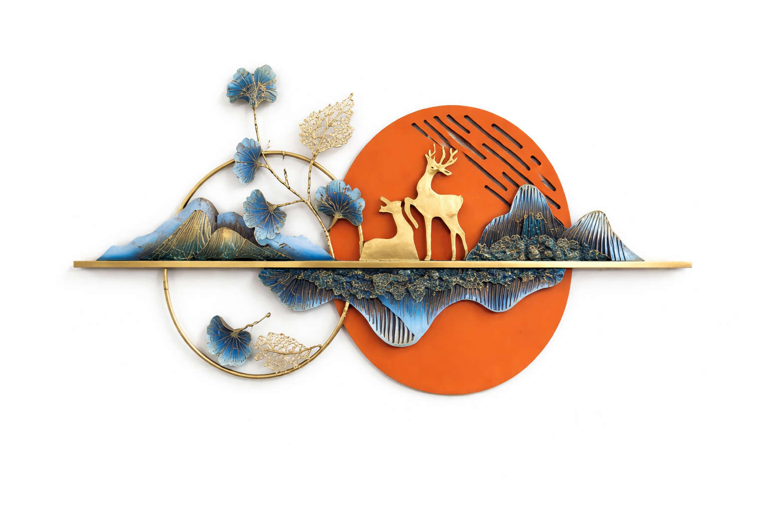Adorno de Metal Decorativo para Pared – Diseño Artístico Naturaleza ✨🏡 