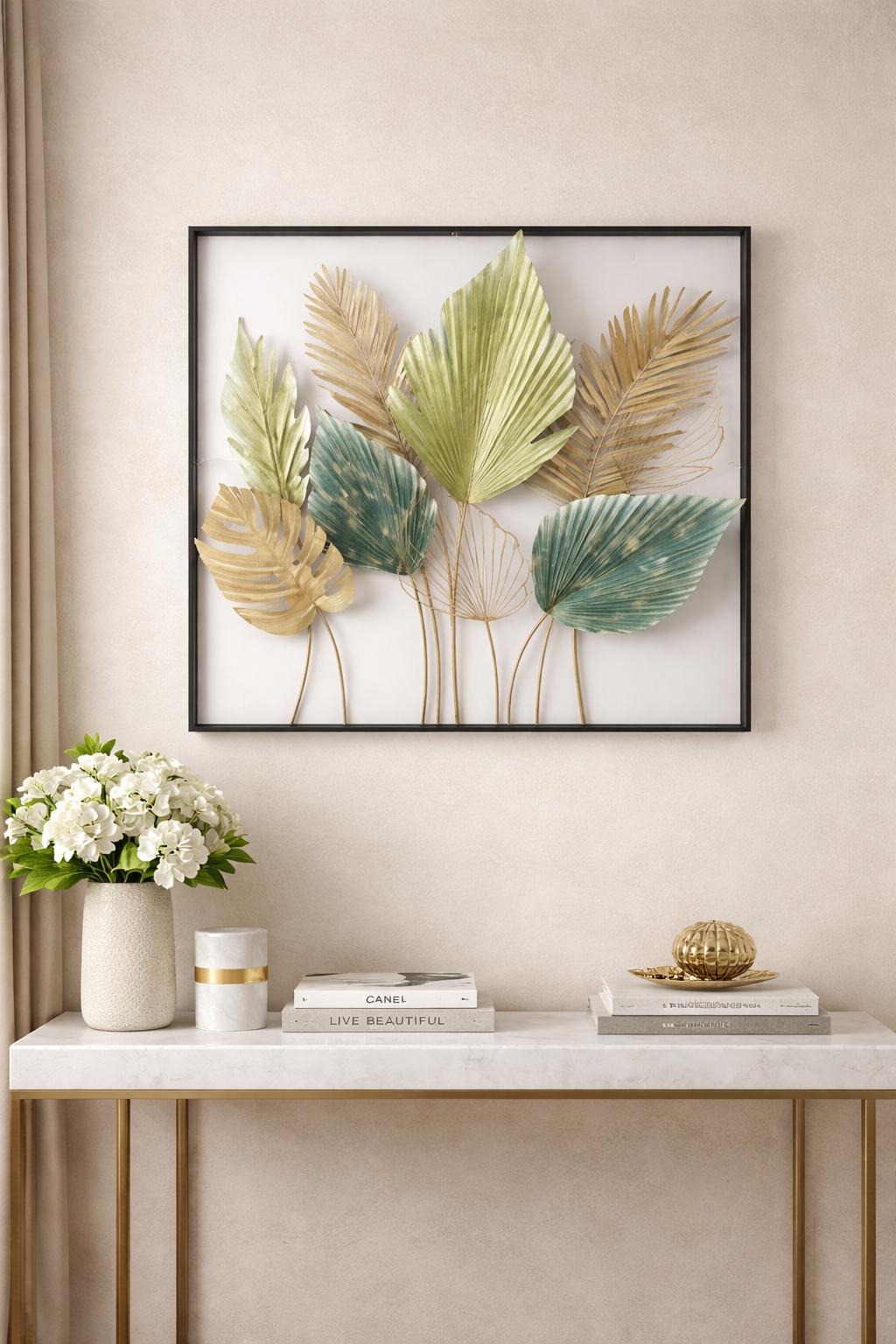 🍃✨ Adorno Colgante de Metal para Pared – Diseño Hojas Elegantes ✨🏡