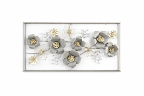 Adorno Decorativo de Metal para Pared – Diseño Floral Glam ✨🏡