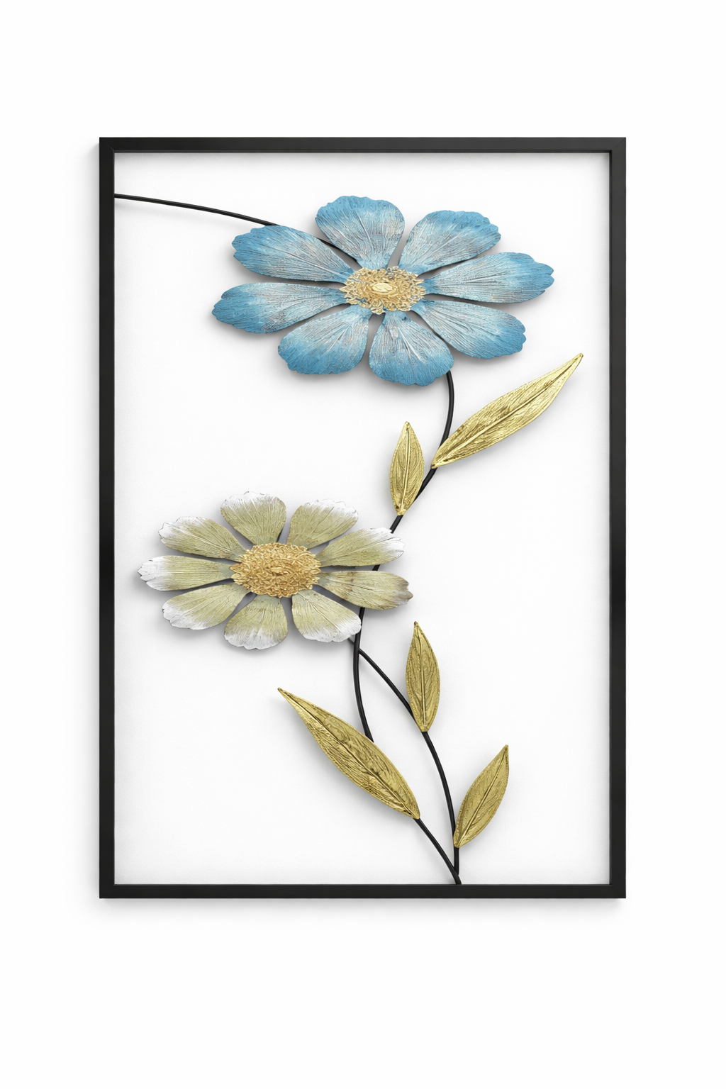 Adorno Colgante de Metal para Pared – Diseño Floral Vertical ✨🏡