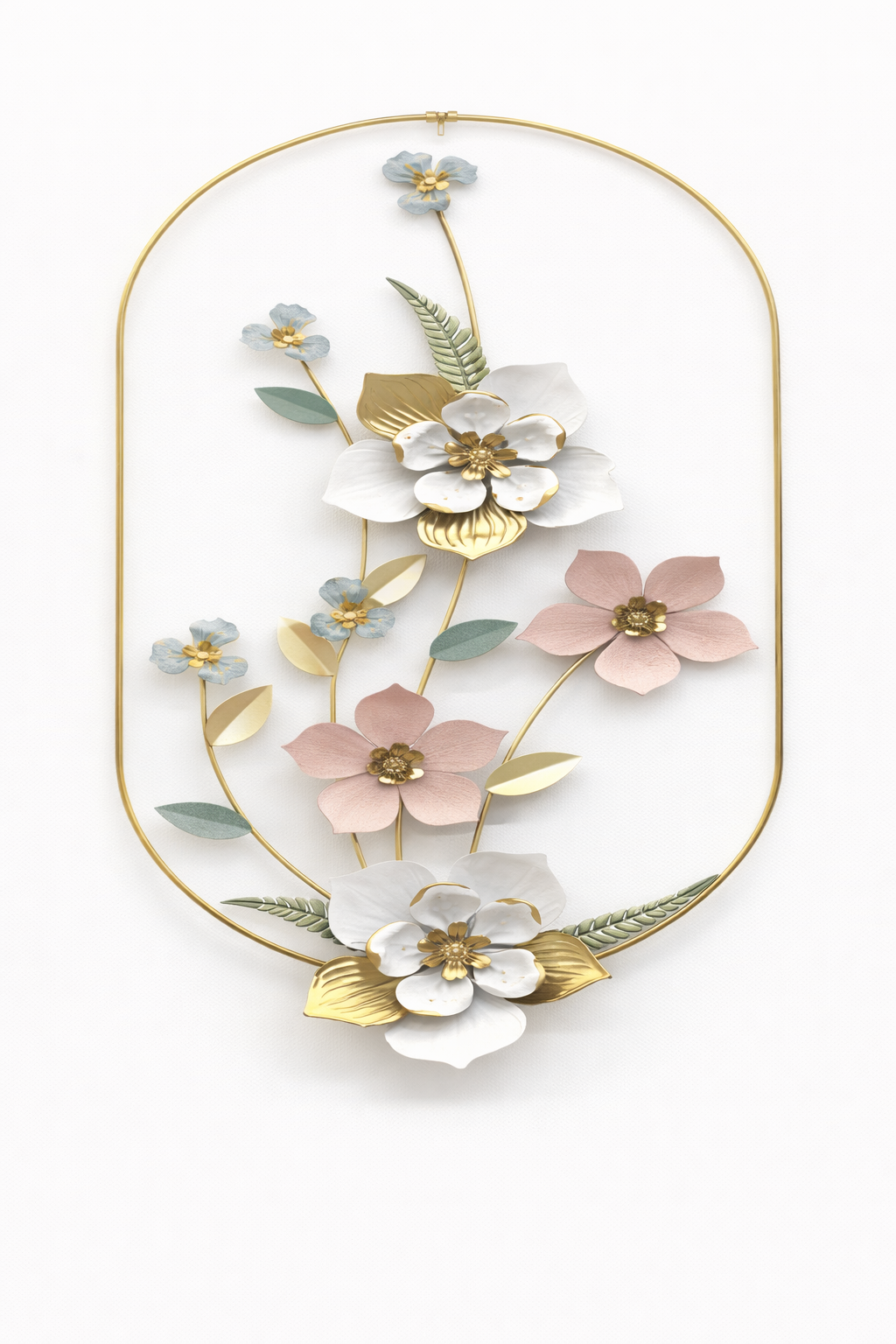 Adorno Colgante de Metal para Pared – Diseño Floral Elegante y Delicado ✨🏡