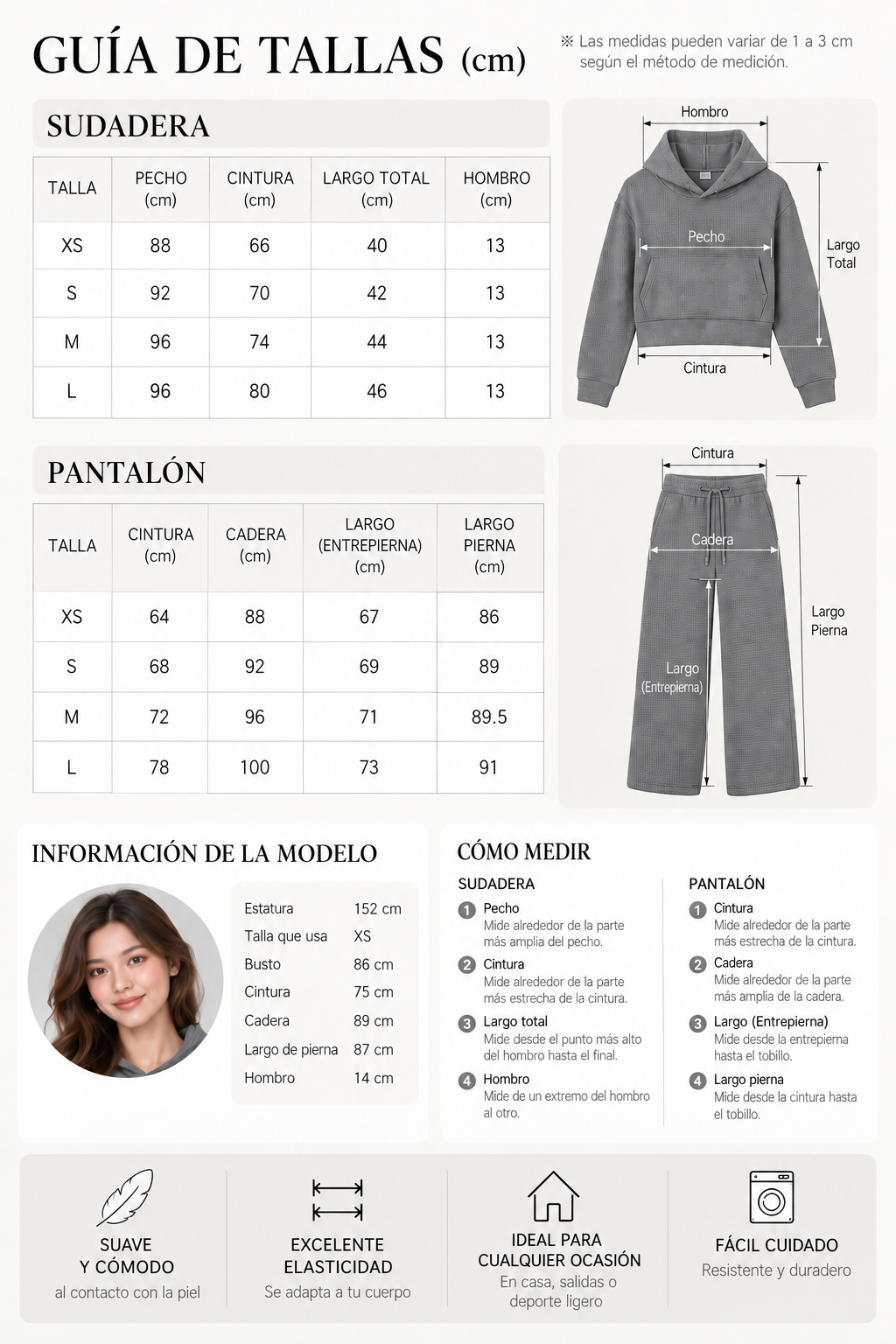 Set Cozy Waffle Sudadero