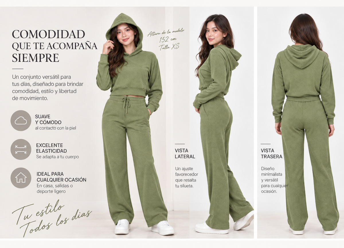 Set Cozy Waffle Sudadero