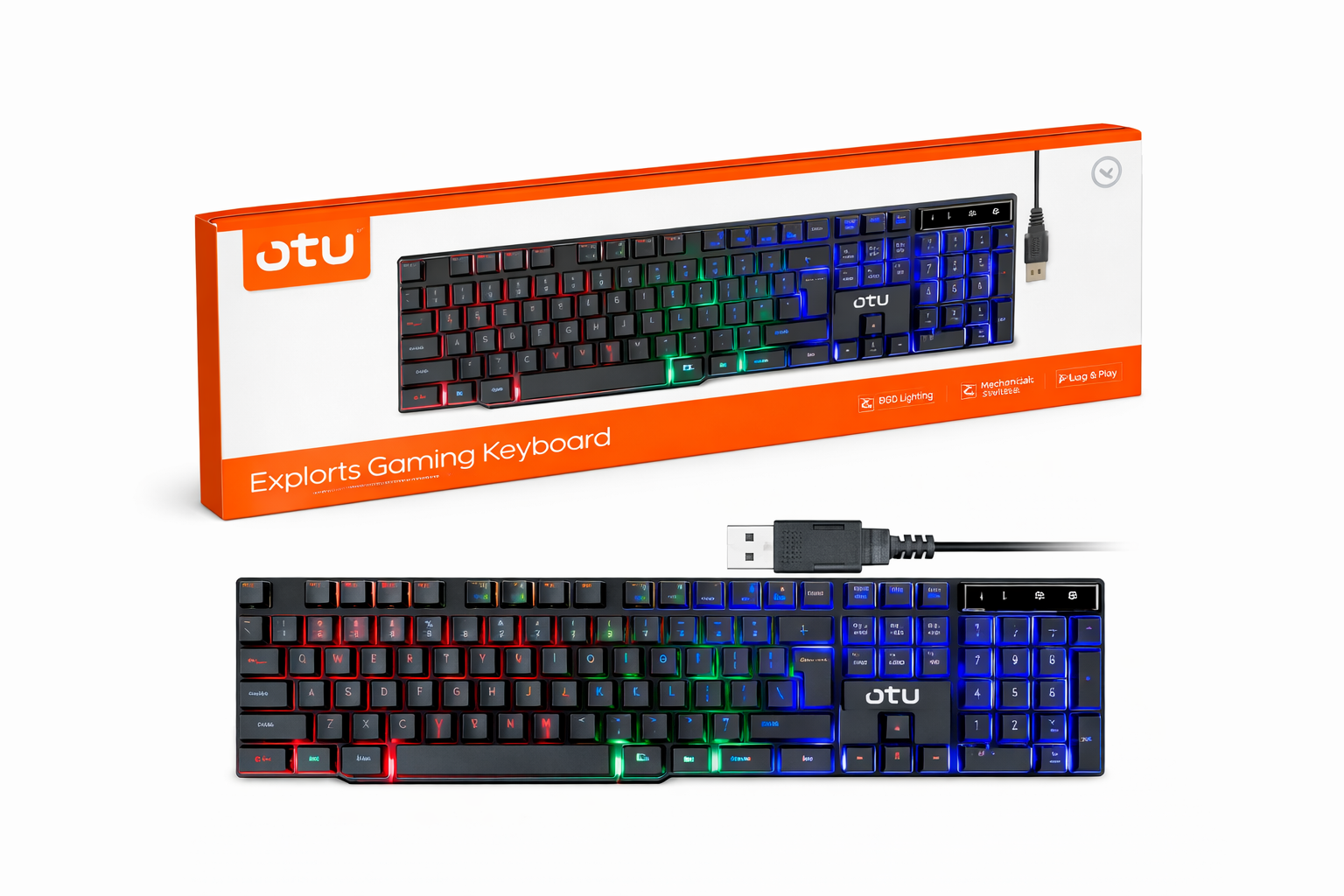 Teclado Liviano con Cable USB Negro de 1.35 m – Escritura Cómoda y Funcional