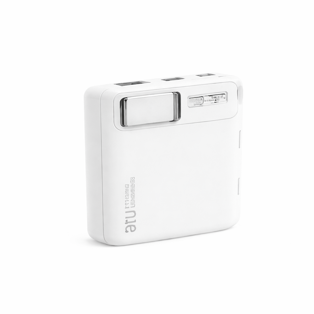 Cargador Portátil Bicolor (Blanco/Negro) de 10,000 mAh – Energía Práctica y Versátil