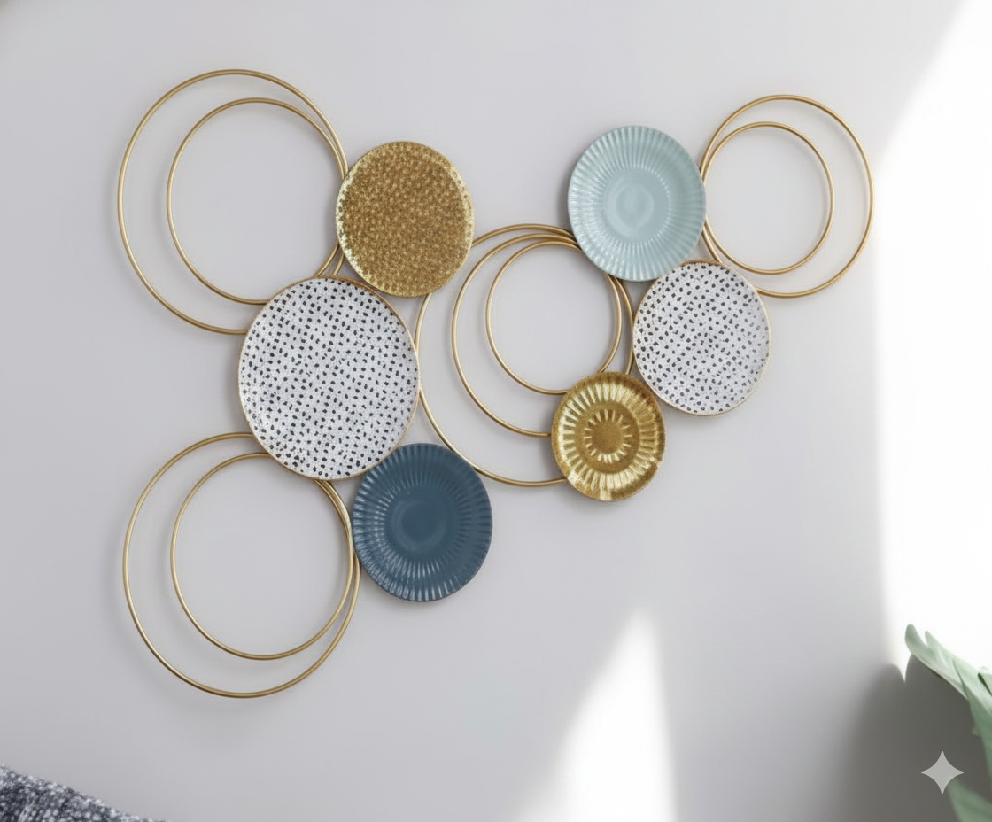Adorno Colgante de Metal para Pared – Diseño Circular Moderno 🏡✨