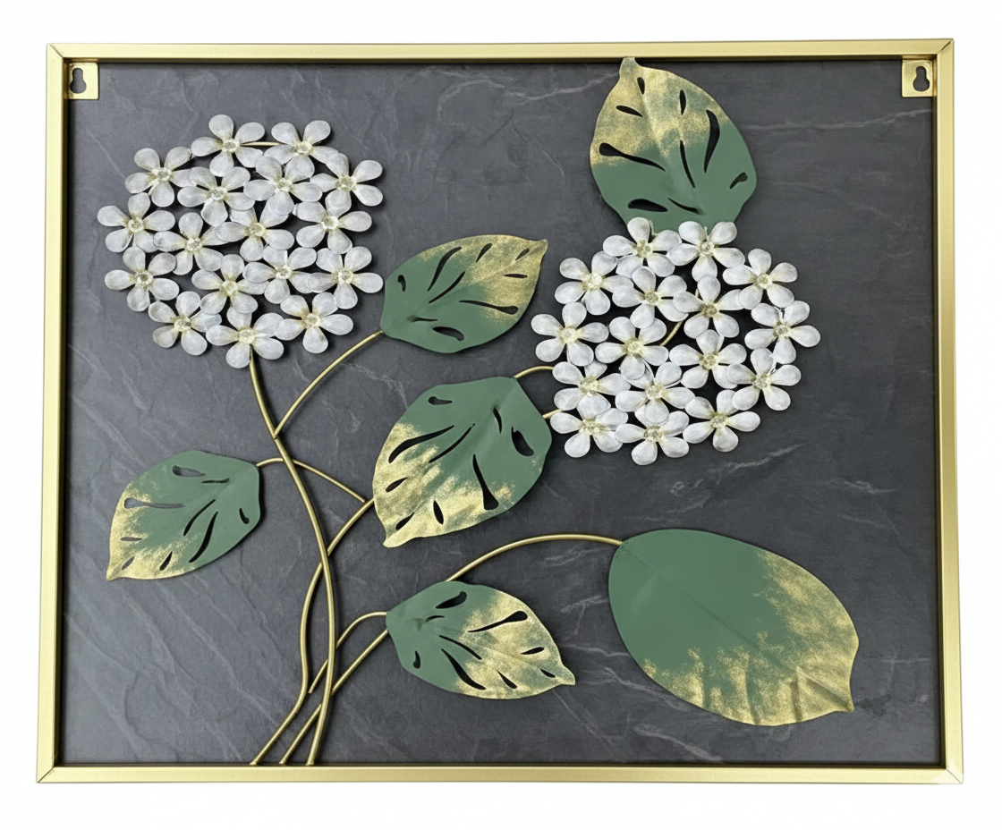 Adorno Colgante de Metal para Pared – Diseño Floral Elegante 🍃🌸