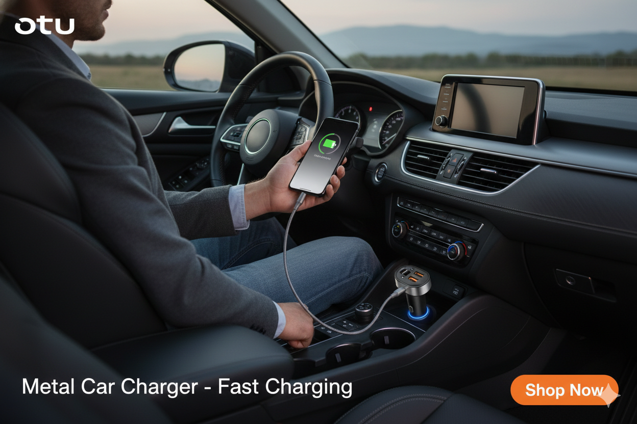 Cargador para Auto Negro con Doble USB – Energía Compartida en Cada Viaje