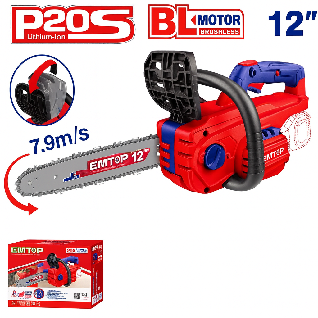 Motosierra Inalámbrica 12" 20V con Motor Brushless –  (7.9 m/s)