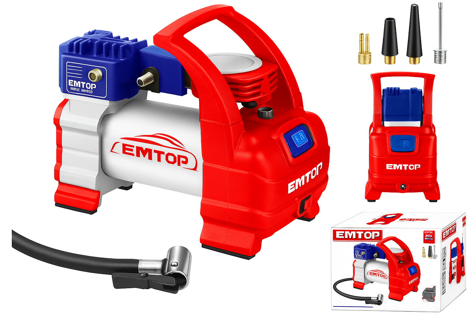 Compresor de Aire para Auto 12V – 140 PSI con Luz LED