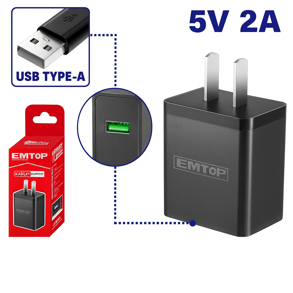 🔌 Cargador USB 5V 2A  – Entrada 100–240V