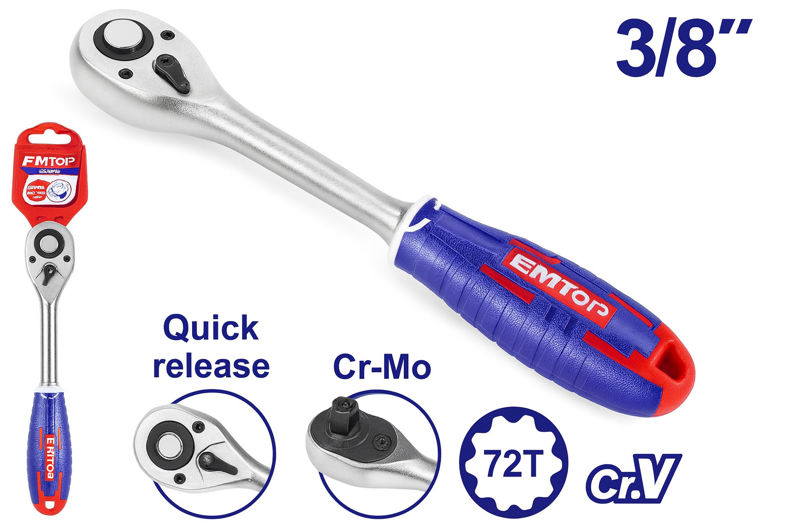 Llave de trinquete Tamaño: 3/8" 72T