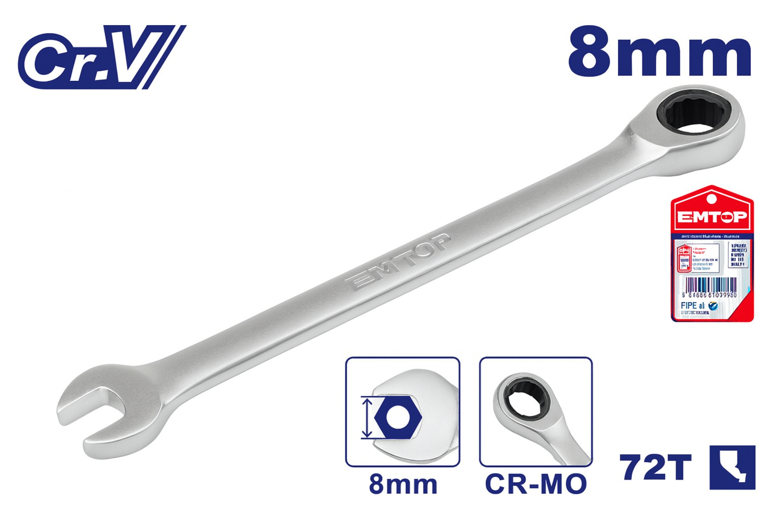 Llave de Ratchet Tamaño: 8 mm