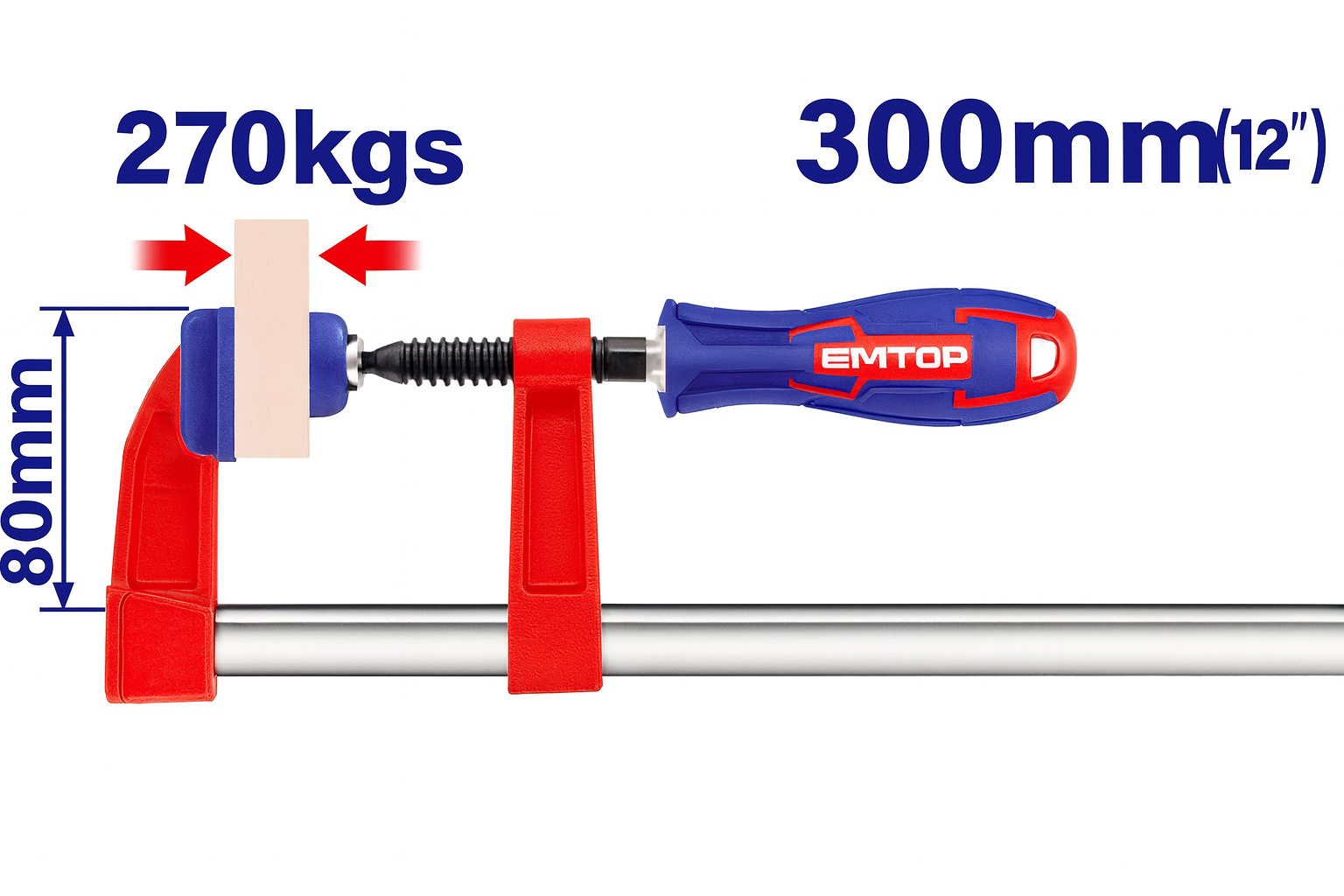 F clamp with plastic