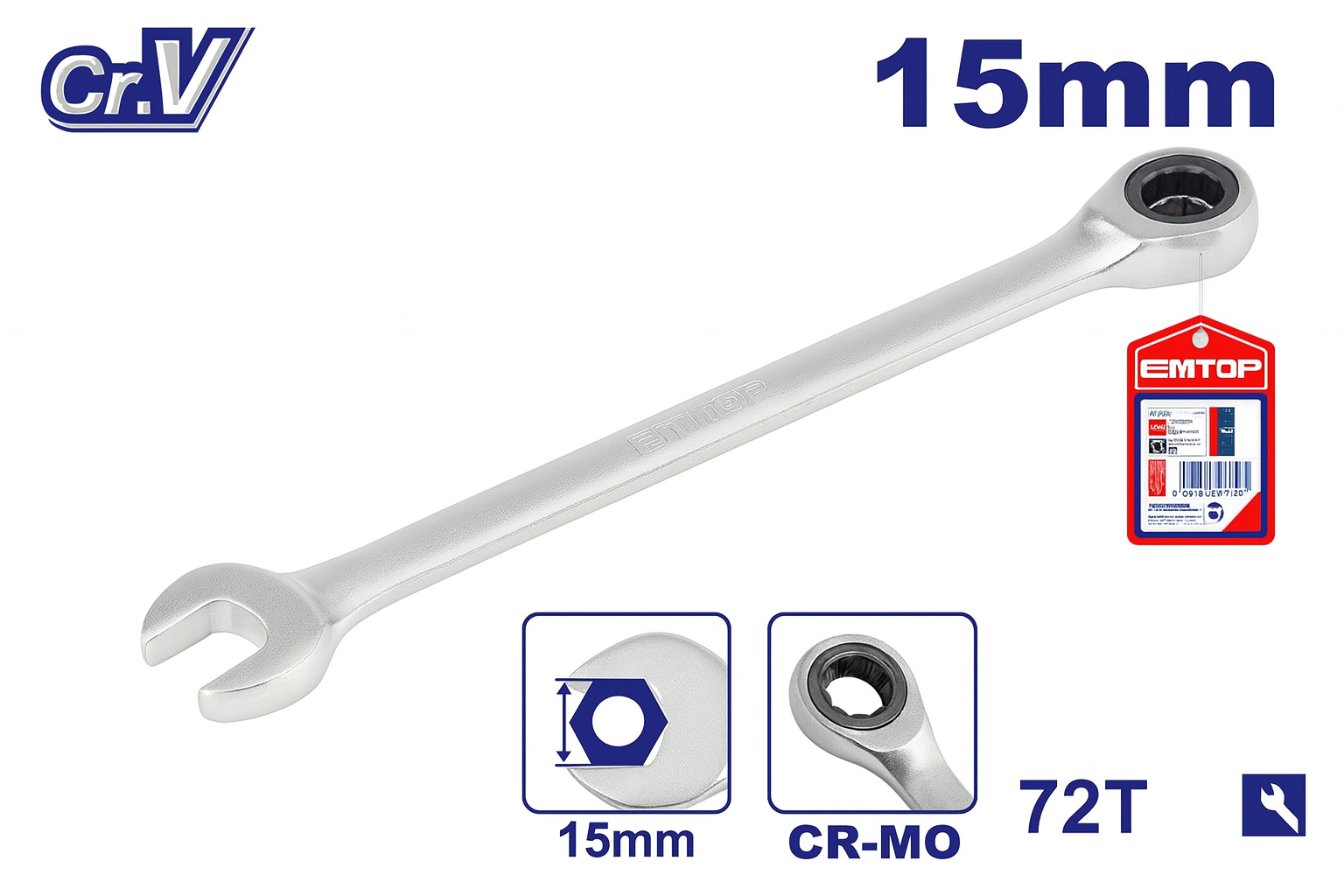 Llave de trinquete Tamaño: 15mm