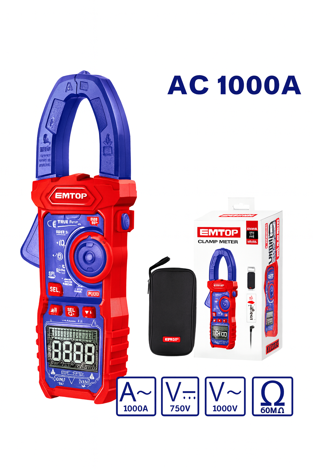 Multimetro para electricista Digital 1000A True RMS