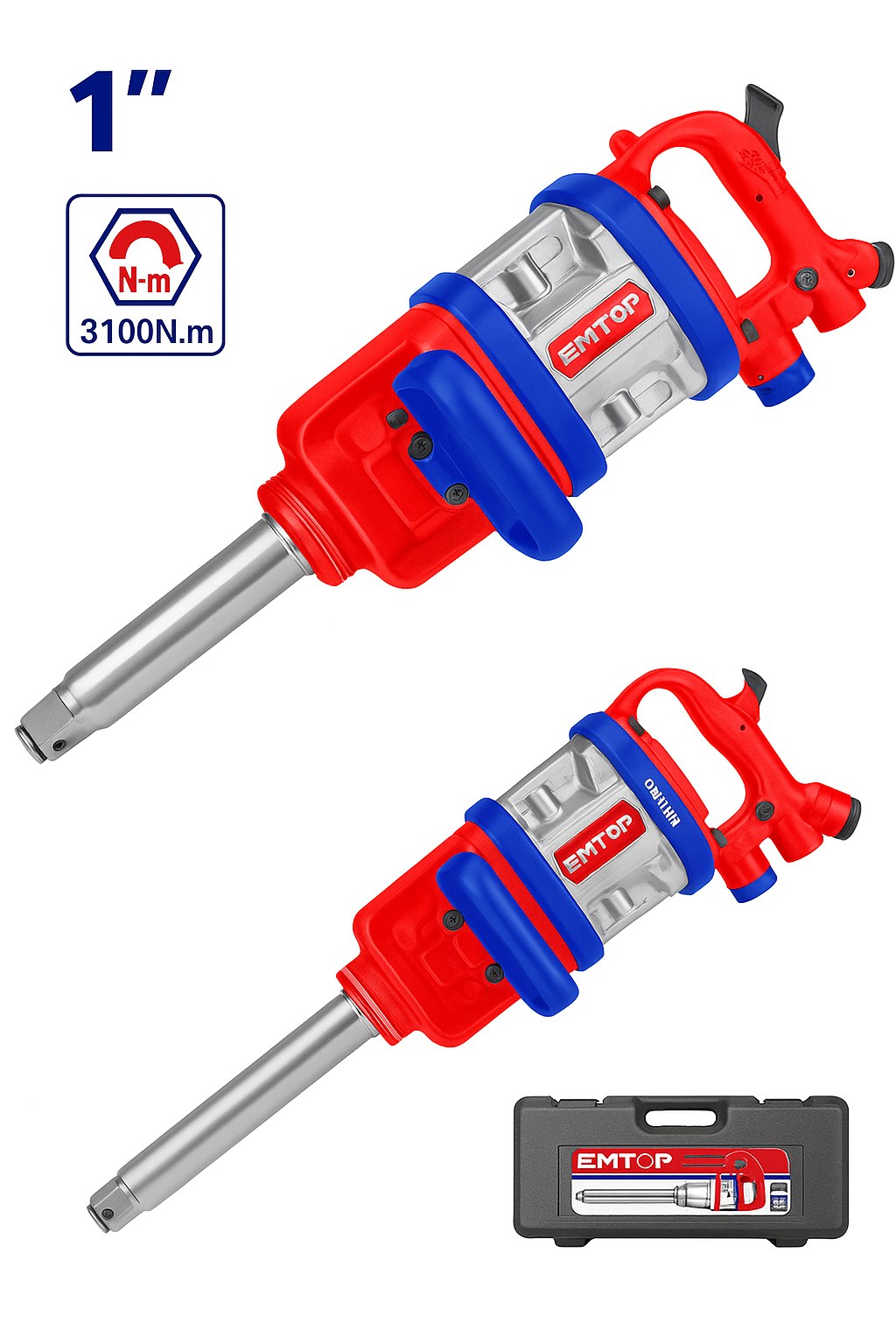 Llave de Impacto Neumática Industrial 1" – Torque Máximo 3100 Nm