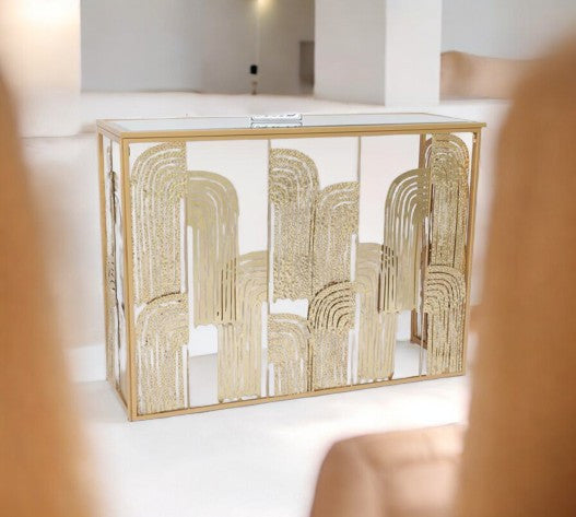 Mesa Metálica Decorativa – Estilo Glam Moderno 🖤✨ 