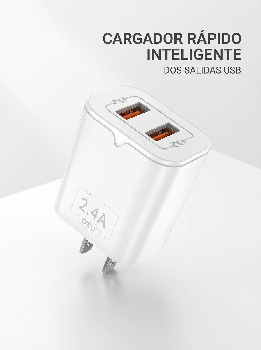 Set de Carga 18W (5V–3A) con Cable de 1 m – Carga Rápida y Confiable