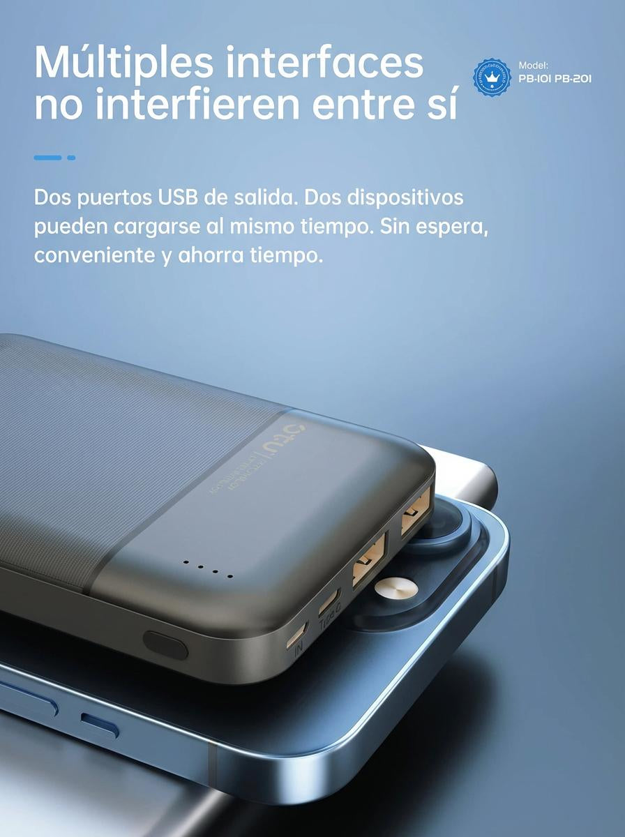 Cargador Portátil Negro de 20,000 mAh – Energía Potente para Llevar a Todas Partes