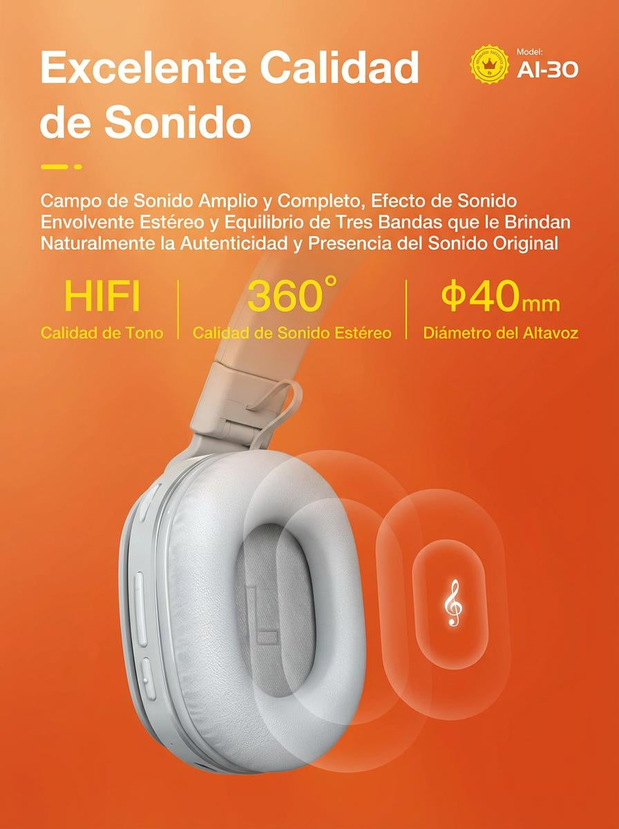 Audífonos Bluetooth Grises – Sonido Inalámbrico y Comodidad Total