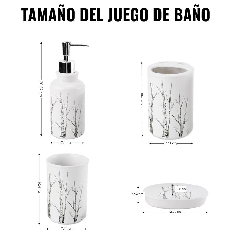set de jabonera y porta cepillo y vaso y