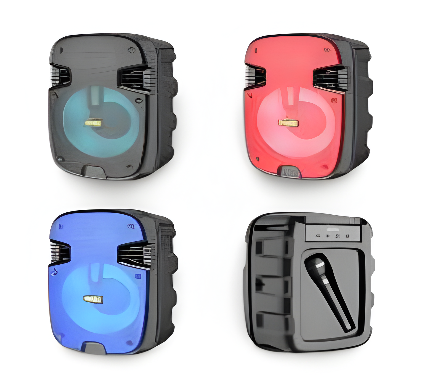 Bocina Reproductor con Micrófono – Diseño Compacto y Luces LED