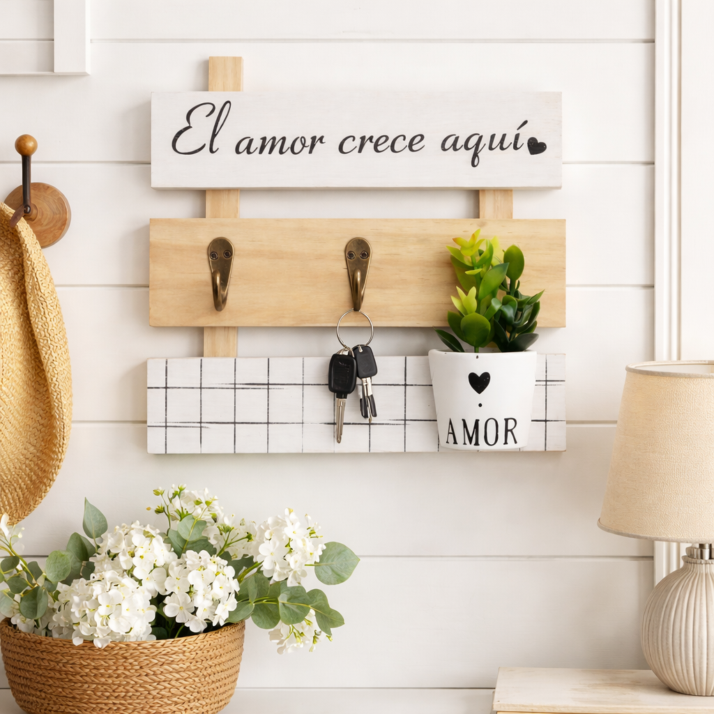 Portallaves decorativo de madera